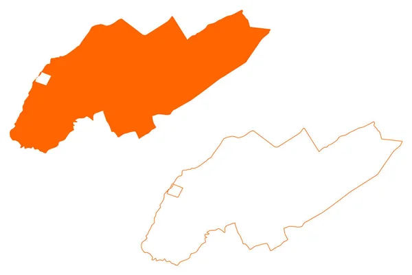 西スターリングヴェルフ自治体 オランダ王国 オランダ フリジアまたはフリースラント州 地図ベクトル図 スケッチブック 西スターリングヴェルフ地図 — ストックベクタ