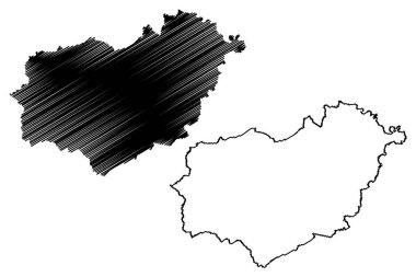 Richmondshire metropolitan olmayan bölge (İngiltere Birleşik Krallığı ve Kuzey İrlanda, Kuzey Yorkshire merasim ilçesi) harita çizimi, çizim haritası