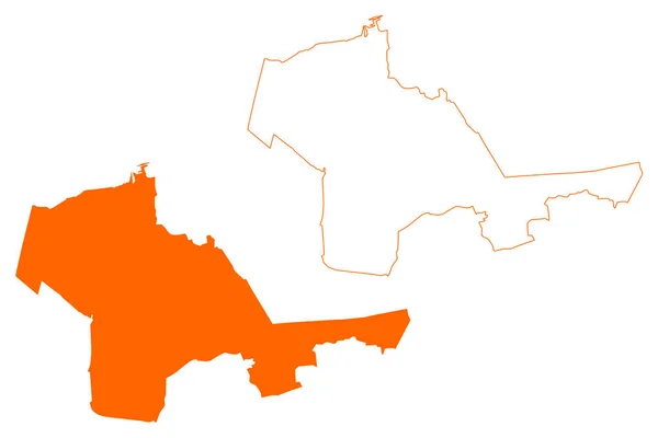 Nijkerk市 荷兰王国 Gelderland或Guelders省 地图矢量图解 笔画Nijkerk地图 — 图库矢量图片