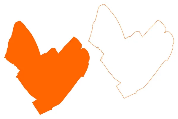 Виртуальная Карта Oldebroek Муниципалитет Олдебрук Королевство Нидерландов Голландия Гелдерланд Провинция — стоковый вектор