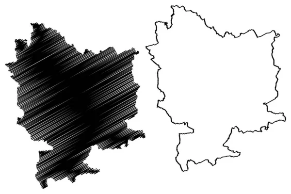 セルビー メトロポリタン地区 イギリス 北アイルランド連合王国 儀式的な郡ノースヨークシャー イギリス 地図ベクトル図 スケッチブック地図 — ストックベクタ