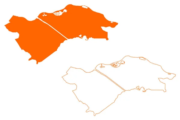 Buren市 荷兰王国 Gelderland或Guelders省 地图矢量图解 速写草图Buren地图 — 图库矢量图片