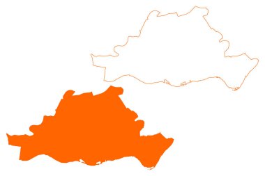 Batı Betuwe belediyesi (Hollanda Krallığı, Hollanda, Gelderland veya Guelders eyaleti) harita vektör çizimi, çizim Batı Betuwe haritası