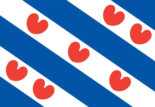 Flaga Prowincji Friesland Królestwo Niderlandów Holandia Fryslan Fryzja — Wektor stockowy