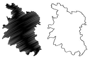 Güney Oxfordshire Metropolitan olmayan bölge, (İngiltere Birleşik Krallığı ve Kuzey İrlanda, Oxfordshire, İngiltere) harita vektör çizimi, çizim haritası