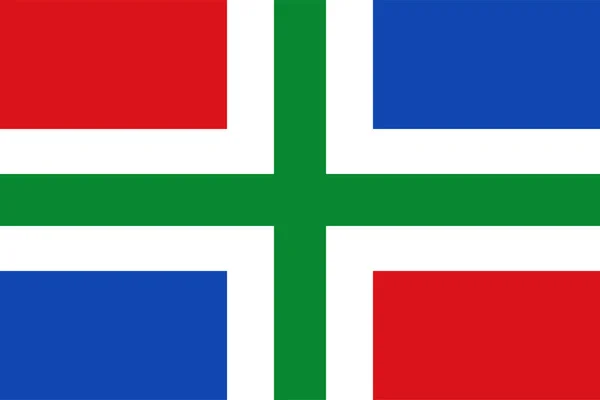 Drapeau Province Groningue Royaume Des Pays Bas Pays Bas Grunn — Image vectorielle