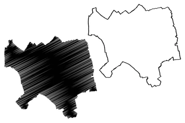 Иллюстрация Векторной Карты Лондонского Района Фелтон Великобритания Графство Регион Чермез — стоковый вектор