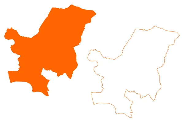 Oude Ijsselstreek市 荷兰王国 Gelderland或Guelders省 地图矢量图解 速写草图Oude Ijsselstreek地图 — 图库矢量图片