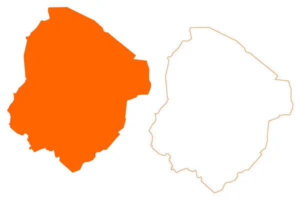 ウィンタースウィック自治体と町 オランダ王国 オランダ ゲルダーラント州またはグエルダー州 地図ベクトル図 スクリブルスケッチウィンタースウィック地図 — ストックベクタ