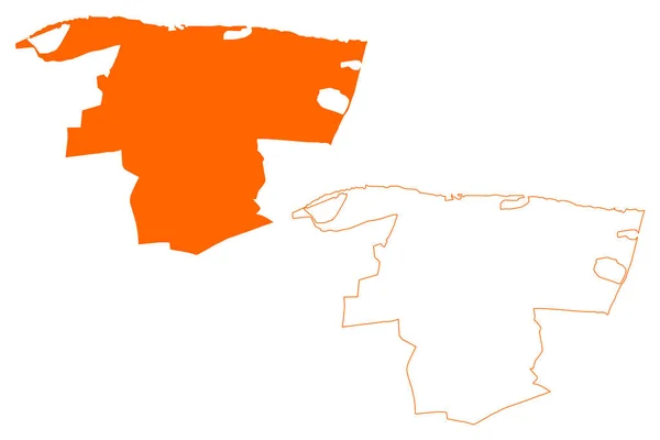 ドルテン自治体 オランダ王国 オランダ ゲルダーラント州またはグエルダーラント州 地図ベクトル図 スクリプトスケッチドルテン地図 — ストックベクタ