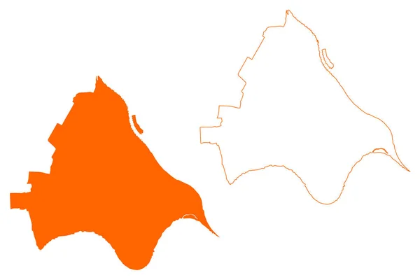 Карта Lingewaard Муниципалитета Королевство Нидерландов Голландия Провинция Гелдерланд Провинция Гелдерн — стоковый вектор
