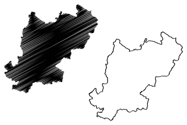 トンブリッジとモール非大都市圏 イギリスと北アイルランド連合王国 儀式郡ケント イギリス 地図ベクトル図 スケッチマップ — ストックベクタ