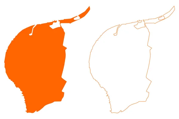 ヴェステルボート自治体 オランダ王国 オランダ ゲルダーラント州 グエルダーラント州 地図ベクトル図 スクリプトスケッチヴェステルボート地図 — ストックベクタ