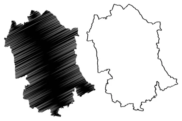 ウッツェルフォード非大都市圏 イギリスと北アイルランド連合王国 儀式郡エセックス イギリス 地図ベクトル図 スクリプトスケッチマップ — ストックベクタ