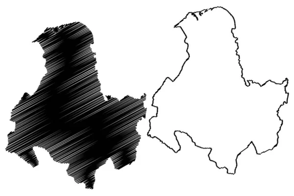 West Lancashire District Non Métropolitain Borough Royaume Uni Grande Bretagne — Image vectorielle
