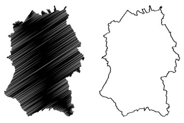 Törensel ilçe Wiltshire veya Wilts (İngiltere Birleşik Krallığı ve Kuzey İrlanda, İngiltere) harita vektör çizimi, çizim haritası