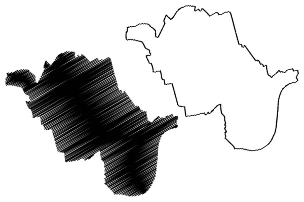 地区ウェストミンスター イギリスと北アイルランド 儀式郡と地域グレーターロンドン イギリス 地図ベクトル図 スケッチマップ — ストックベクタ