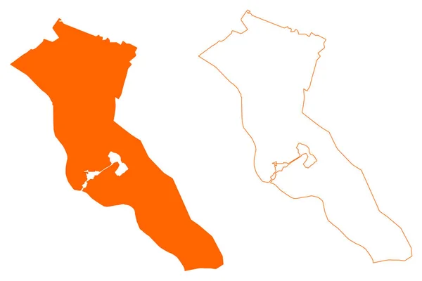 Bergen Município Reino Dos Países Baixos Holanda Província Limburgo Mapa —  Vetores de Stock