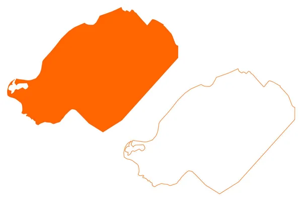 ベゼル自治体 オランダ王国 オランダ リンブルグ州 地図ベクトル図 スクリブルスケッチベゼルマップ — ストックベクタ