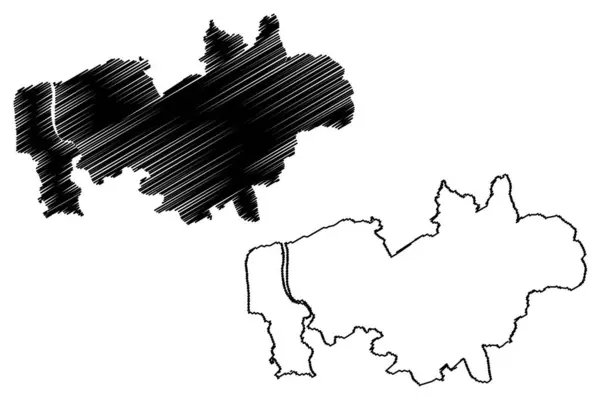 Иллюстрация Векторной Карты Района Уайр Боро Соединенное Королевство Великобритании Северной — стоковый вектор