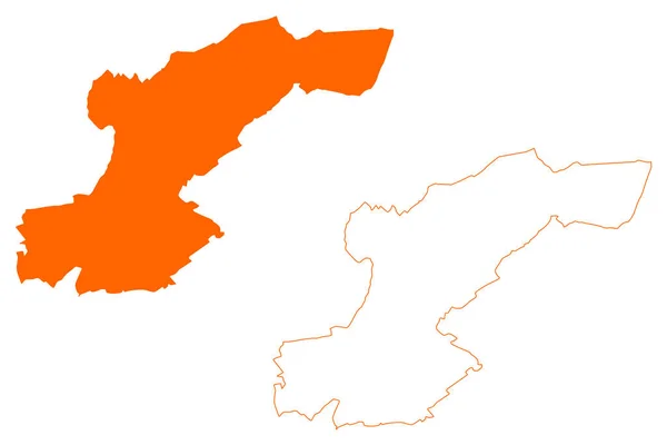 ベークデレン自治体 オランダ王国 オランダ リンブルグ州 地図ベクトル図 スケッチブック Bajale Map — ストックベクタ
