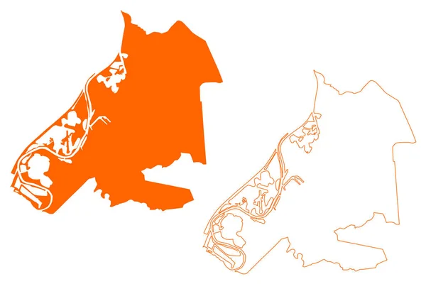Roermond City Municipality Kingdom Netherlands Holland Limburg Province Map Vector — Stock Vector