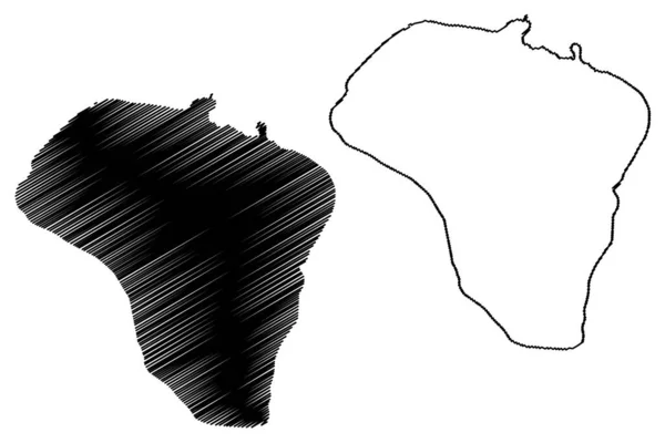 Lago Abijatta África República Democrática Federal Etiopía Mapa Vector Ilustración — Vector de stock
