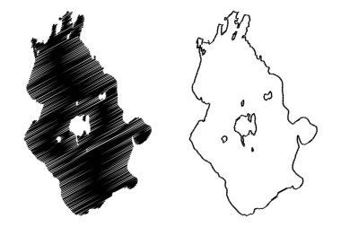 Baringo Gölü (Afrika, Kenya Cumhuriyeti) harita vektör çizimi, çizim haritası