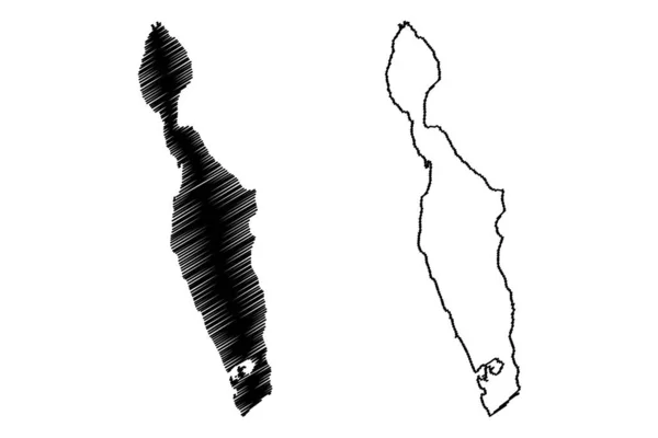 波戈里亚湖 肯尼亚共和国 地图矢量图解 速写草图汉宁顿地图 — 图库矢量图片