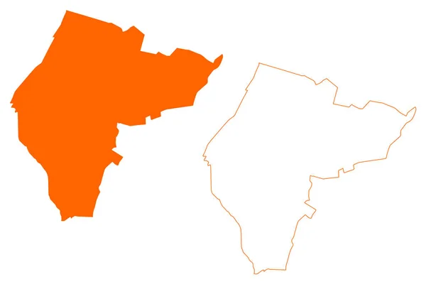 Landgraaf Município Reino Dos Países Baixos Holanda Província Limburgo Mapa — Vetor de Stock