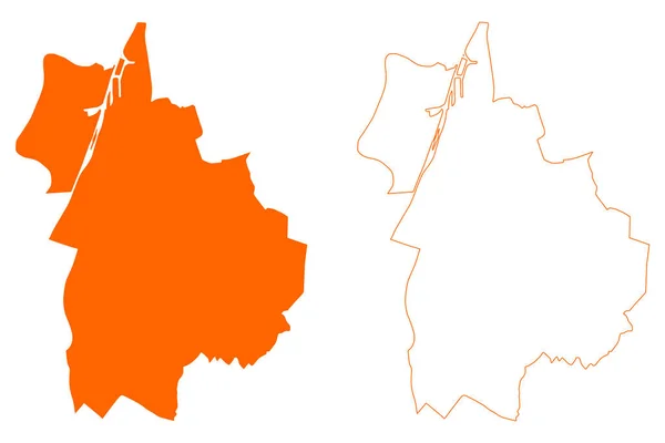 Sittard Geleen Municipality Kingdom Netherlands Holland Limburg Province Mapa Vector — Vector de stock