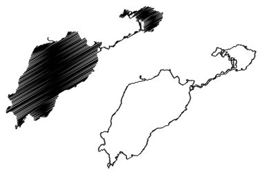 Edward ve George Gölü (Afrika, Uganda Cumhuriyeti, Demokratik Kongo Cumhuriyeti, Kongo-Kinşasa, DR Kongo) harita çizimi, çizim çizimi, Rwitanzigye veya Rweru ve Katunguru haritası