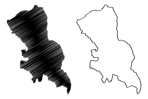 Lake Elmenteita África República Quênia Mapa Ilustração Vetorial Scribble Mapa — Vetor de Stock
