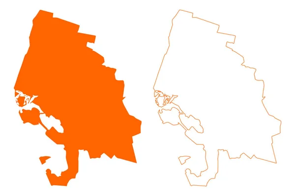 Bergen Zoom City Municipality Kingdom Netherlands Holland North Brabant Noord — стоковий вектор