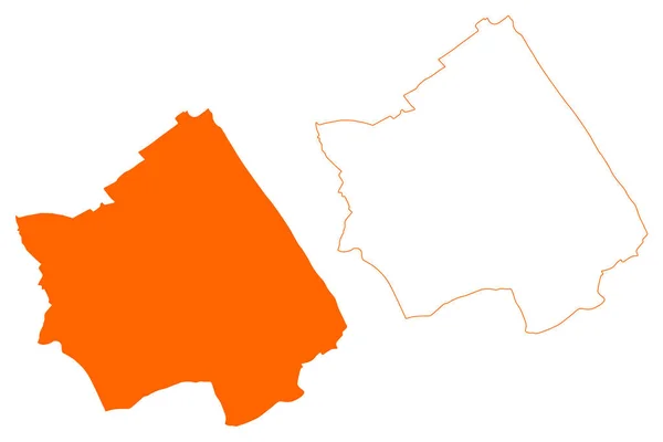 Voerendaal Belediyesi Hollanda Krallığı Hollanda Limburg Ili Harita Vektör Çizimi — Stok Vektör