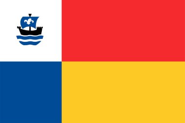 Flag of Almere city and Municipality (Flevoland ili, Hollanda Krallığı, Hollanda) 