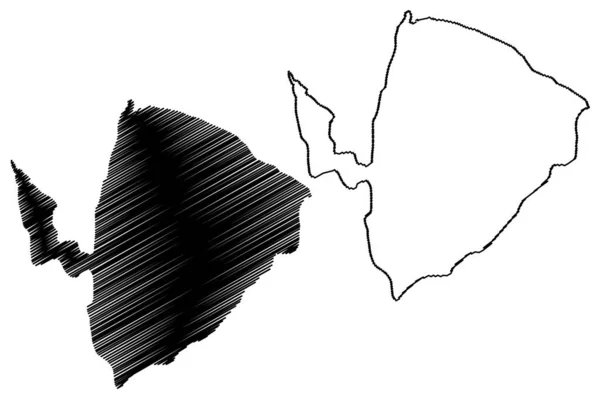 Lake Ihotry Africa Republic Madagascar Map Vector Illustration Scribble Sketch — Vector de stock