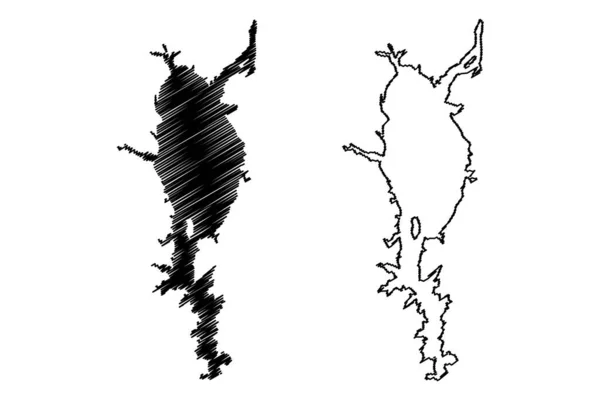 ทะเลสาบไคเนจ แอฟร สาธารณร ฐไนจ แผนท ภาพเวกเตอร ยนแผนท อนไคเนจ — ภาพเวกเตอร์สต็อก