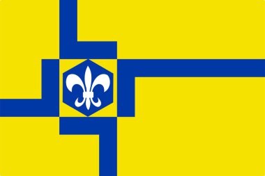 Lelystad şehir ve belediye bayrağı (Flevoland ili, Hollanda Krallığı, Hollanda) 