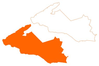 Alphen-Chaam belediyesi (Hollanda Krallığı, Hollanda, Kuzey Brabant veya Noord-Brabant ili) harita vektör çizimi, çizim Alphen Chaam haritası