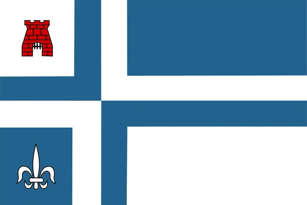 Flagga För Noordoostpolder Kommun Provinsen Flevoland Konungariket Nederländerna Holland — Stock vektor