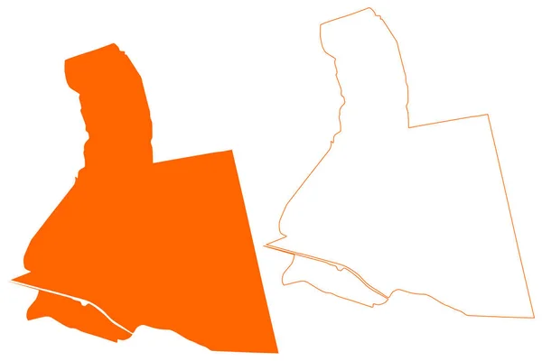 東源自治体 オランダ王国 オランダ王国 北ブラバント州または北ブラバント州 地図ベクトル図 スクリブルスケッチ東源地図 — ストックベクタ