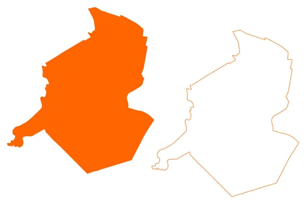 ギルツェ リジェン自治体 オランダ王国 オランダ王国 北ブラバント州または北ブラバント州 地図ベクトル図 スケッチブック地図 — ストックベクタ