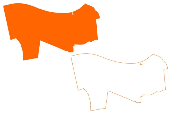 ワルウィーク自治体 オランダ王国 オランダ王国 北ブラバント州または北ブラバント州 地図ベクトル図 スケッチブック地図 — ストックベクタ