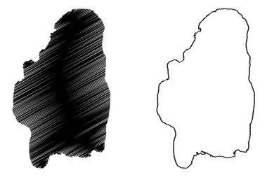 Nakuru Gölü (Afrika, Kenya Cumhuriyeti) harita vektör çizimi, çizim haritası