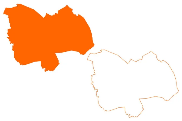 Meierijstad自治体 オランダ王国 オランダ王国 北ブラバント州または北ブラバント州 地図ベクトル図 スケッチマップ — ストックベクタ