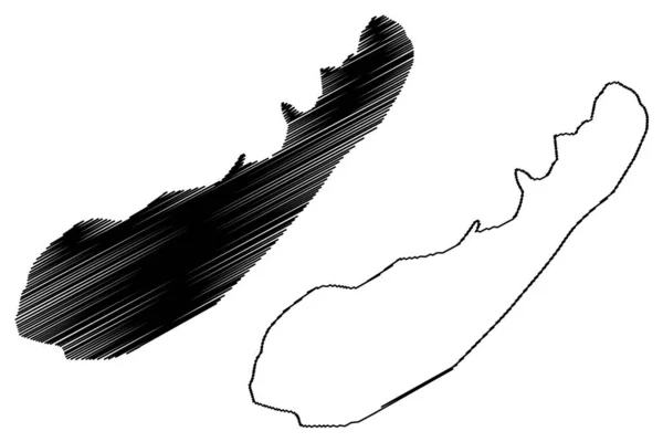 Lac Ngami Afrique République Botswana Illustration Vectorielle Carte Croquis Griffonner — Image vectorielle