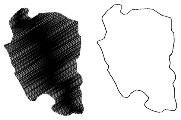 Lake Nyos África República Dos Camarões Mapa Ilustração Vetorial Scribble — Vetor de Stock