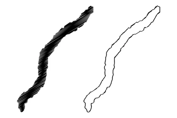 Lake Anderson Canada North America Map Vector Illustration Scribble Sketch — Stockvektor