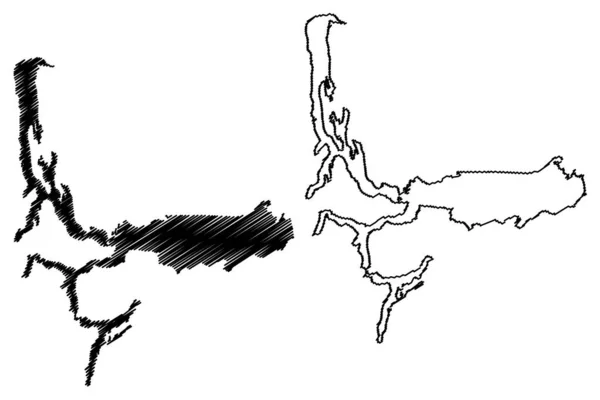 Lake Argentino South America Argentine Republic Argentina Map Vector Illustration — Wektor stockowy